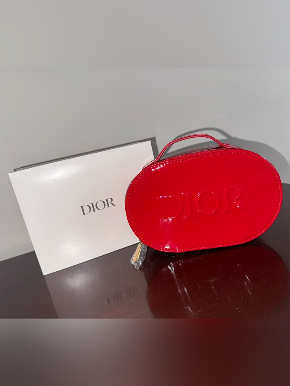 Dior Beauty Red Patent Vanity Case Cosmetic Bag –GWP– Original Box